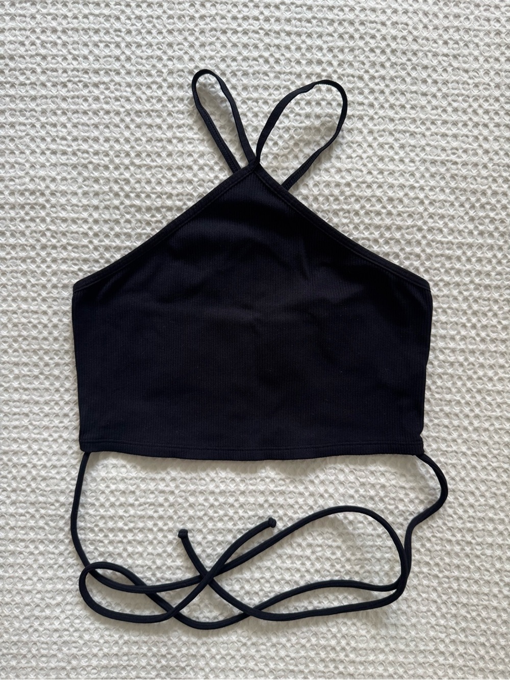 Abercrombie & Fitch Black Wrap Ribbed Tank Size S